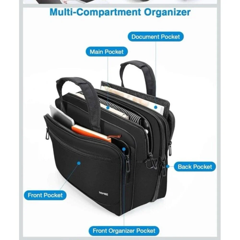 HOMIEE Laptop Bag 17.3 Inch Travel Briefcase for Men Women, Expandable Large Sho